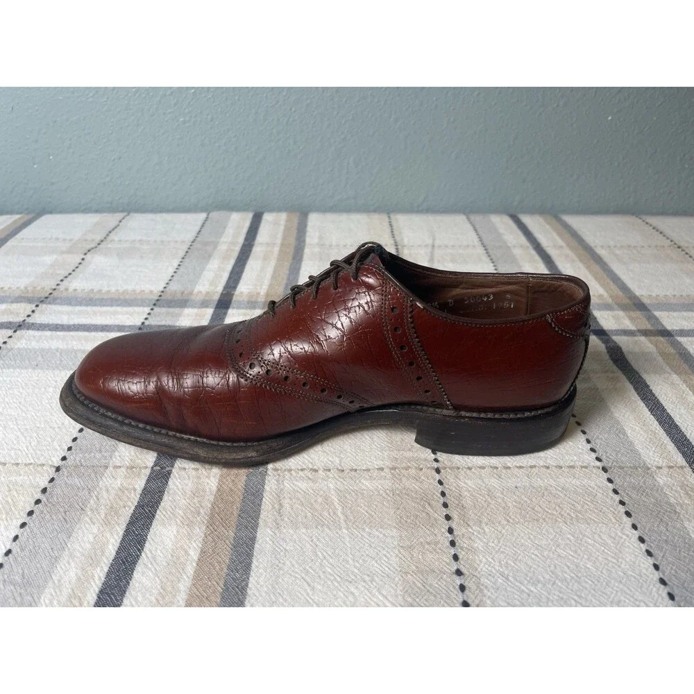 Allen Edmonds Polo Men’s 8.5 D Burgundy Cap Toe Oxford Dress Shoes USA Goodyear